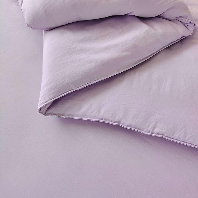 SDIII 3PCS Purple Comforter Set Full with 2 Pillowcases, Brushed Microfiber Lightweight Lavender Purple Comforter Full, Soft Bedding All Season