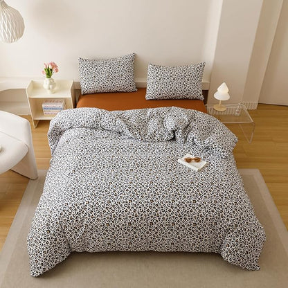 Houseri Leopard Comforter Set King Black Cheetah Print Bedding Sets Quilt Stylish and Bold Animal Print Bed Blanket King Size