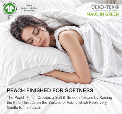 RUVANTI 100% Organic Cotton Sheets Split King, Percale Weave, GOTS Certified, 5-Piece Set, Deep Pocket 15", Crisp & Breathable, Soft Durable Bedding, Sábanas Algodón Orgánico – Deluxe