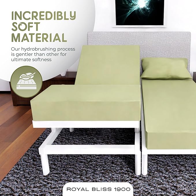 Split California King Sheets Sets - 5 Pcs Set - California King Split Sheets Sets Cal King Split Sheets for Adjustable Bed (Sage Green)