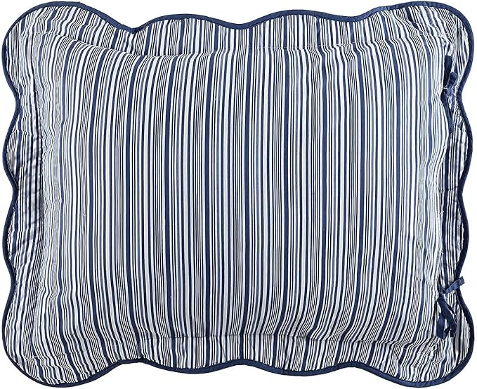Wonderful 100% Cotton Blue Floral Quilt Set King Size Bedding Sets with Pillow Shams and Bed Skirt, 4 Pieces Floral Bedspread Coverlet, Quilted Blanket Bed Cover for All Season, 104"x90"