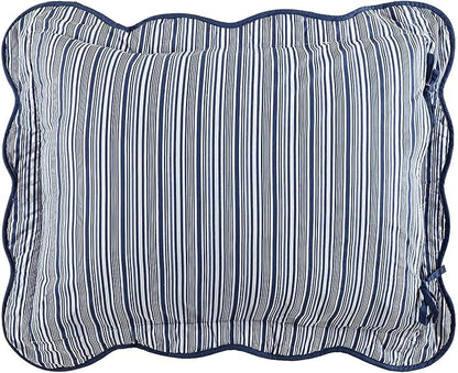 Wonderful 100% Cotton Blue Floral Bedspread Set Twin Size, Quilt Bedding Sets with Pillow Sham, 2 Pieces Floral Coverlet, Quilted Blanket Bed Cover for All Season, 80"x110"