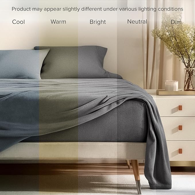Bare Home Super Soft Fleece Sheet Set - Twin Size - Extra Plush Polar Fleece, No-Pilling Bed Sheets - All Season Cozy Warmth (Twin, Grey)