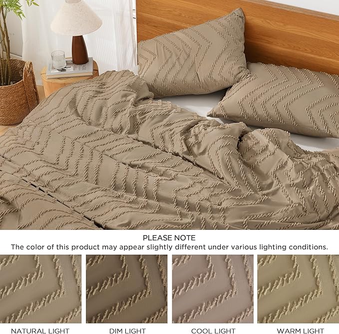 Litanika Taupe Full Comforter Sets, Lightweight Fluffy Bedding Comforter Sets for Bed, 3 Pieces Down Alternative Comforter Bed Set Gift Choice (79x90Inches, 1 Comforter and 2 Pillow Shams)
