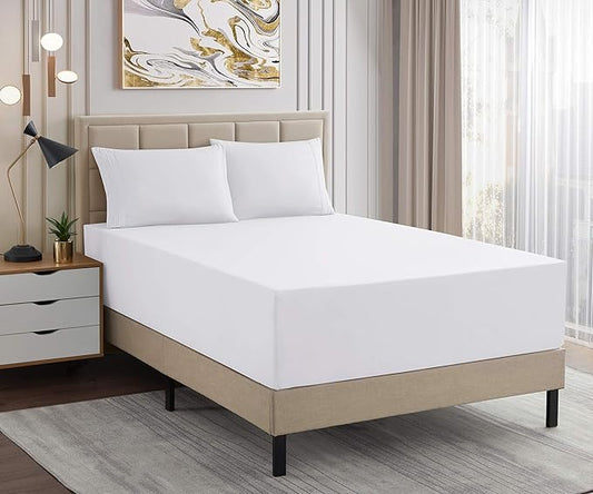 1500 Supreme Collection Extra Deep Pocket Sheets Set - Luxury Soft Bed Sheets, Wrinkle Free, Bedding, Over 40 Colors, 21 inch Extra Deep Pocket, King, White