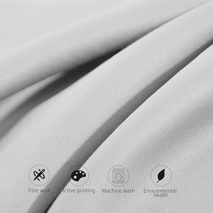 NTBAY Egyptian Cotton King Pillowcases - Set of 2, 500 Thread Count Cotton Pillowcases - Soft and Breathable Envelope Closure Pillow Cases - 20x36 Pillow Covers for Bed, Light Grey