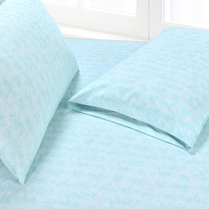 Elegant Comfort Softest and Coziest 6-Piece Sheet Set - 1500 Premium Hotel Quality Microfiber - Deep Pocket, Wrinkle Resistant 6-Piece Wave Pattern Bed Sheet Set, Queen, Wave Aqua