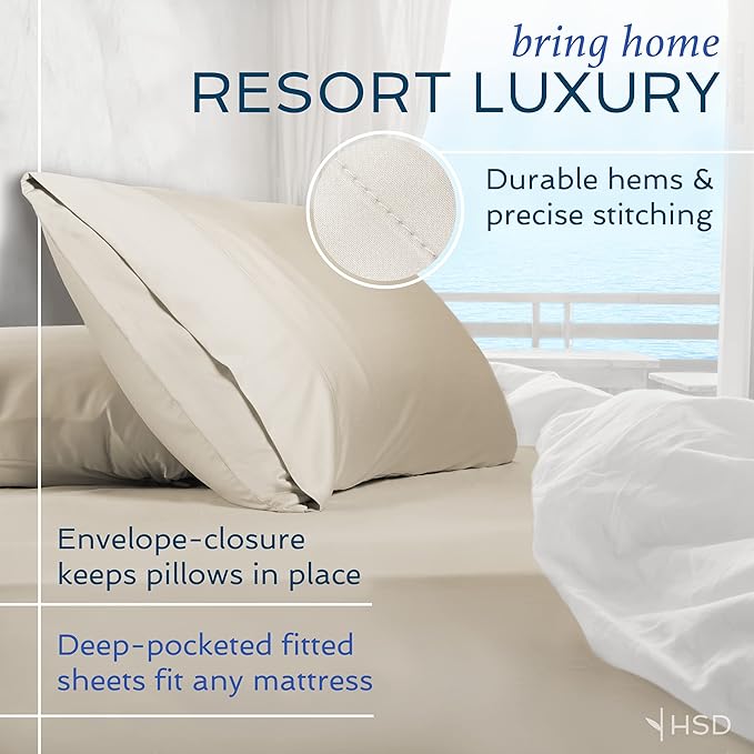 Hotel Sheets Direct 3 Piece Bed Sheet Set Twin XL Size, 100% Viscose Derived from Bamboo Sheets Set with 1 Pillowcase, Cooling & Breathable Luxury Bedding, Moisture-Wicking & Silky Soft Texture, Gray