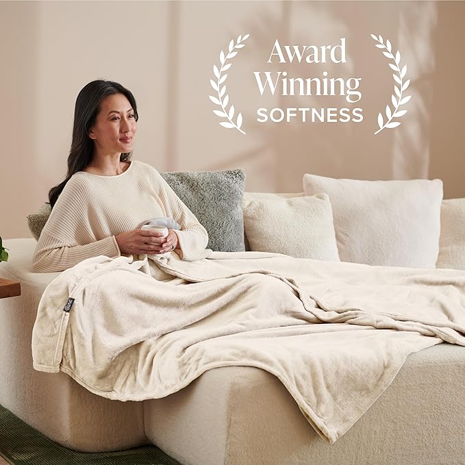 Bare Home Fleece Blanket - Full/Queen - Ultra-Soft Lightweight for Bed, Sofa, and Couch - Luxury Microplush - Cozy Warm Blanket (Full/Queen, Vanilla)