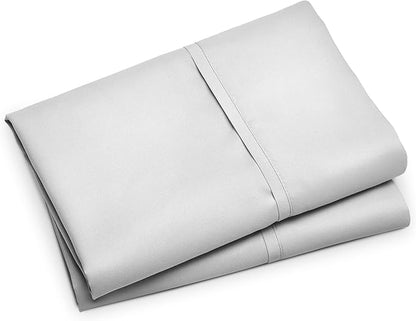 Bare Home Microfiber Pillow Cases - Standard/Queen Size Set of 2 - Cooling Pillowcases - Double Brushed - Light Grey Pillowcases 2 Pack - Easy Care (Standard Pillowcase Set of 2, Cloud Grey)