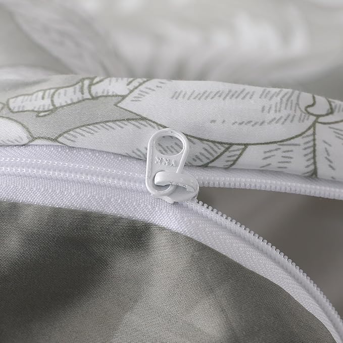 OAITE Duvet Cover Set King Size Floral Pattern 600 Thread Count Ultra Soft 100% Long Staple Cotton Duvet Cover Sets 3-PC, Breathable Duvet Cover with Zipper Closure & Corner Ties