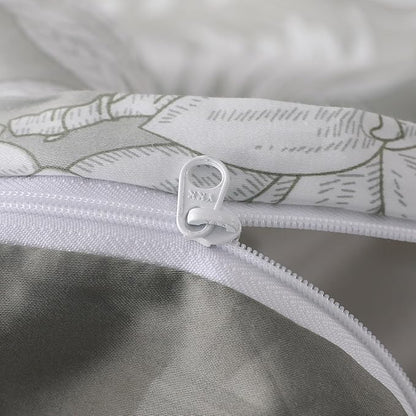 OAITE Duvet Cover Set King Size Floral Pattern 600 Thread Count Ultra Soft 100% Long Staple Cotton Duvet Cover Sets 3-PC, Breathable Duvet Cover with Zipper Closure & Corner Ties