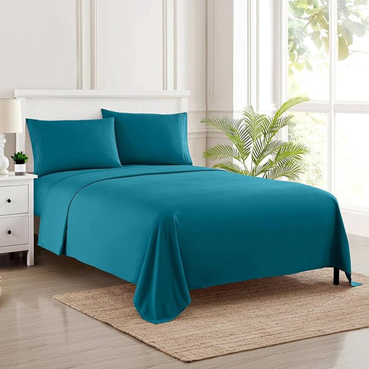 Full Size Sheet Sets - Breathable Luxury Sheets with Full Elastic & Secure Corner Straps Built In - 1800 Supreme Collection Extra Soft Deep Pocket Bedding, Sheet Set, EXTRA DEEP pocket - Full, Teal