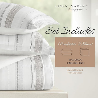 Linen Market Reversible Queen Size Comforter Set (3 Piece) - Soft and Lightweight Down Alternative Comforter Queen Set - This Includes Your Queen Comforter and 2 Pillow Shams