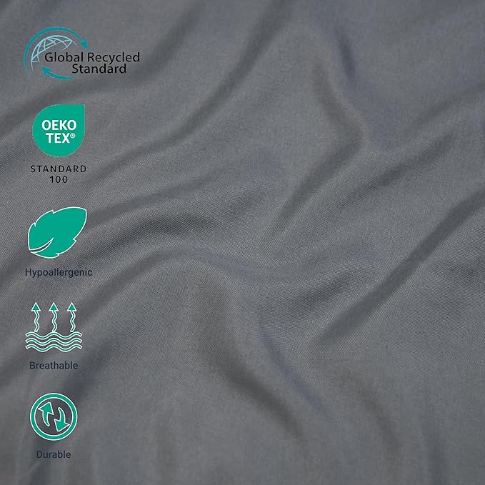 ZPECC Pillow Cases King Size Set of 12, 20x36 Envelope Closure Pillowcases, Soft Plain Brushed Microfiber Covers Hypoallergenic Breathable, Gray