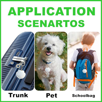 Leather Keychain Holder Case Compatible with AirTag,Cute Protective Bright Cover with Keyring,Anti-Scratch Finder GPS Tracker Case for Wallet Keys,Bag,Pets,Backpack(White)