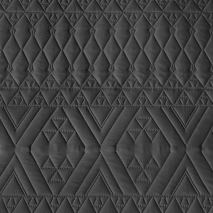 akkialla Full/Queen Size Quilt Bedding Set,Black Lightweight Microfiber Soft Bedspread,Modern Style Geoetric Pattern Coverlet Set for All Seasons,3 Piece(1 Quilt,2 Pillow Shams)