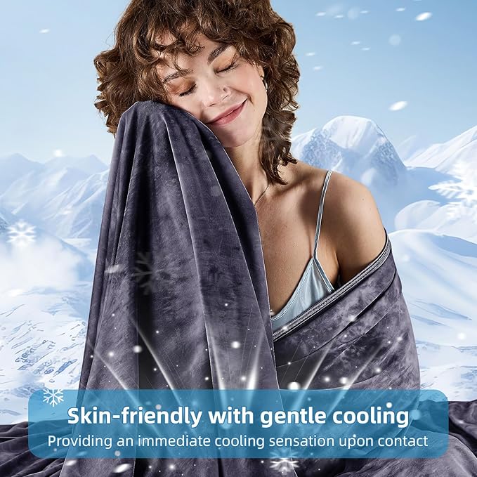 inhand Cooling Blanket Full Size (80"x90"), Cooling Blankets for Hot Sleepers, Absorbs Heat to Keep Adults Cool for Summer Nights Sweats, Thin Cold Lightweight Blanket for Couch Bed, All Season Use