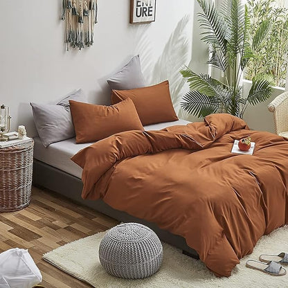 Houseri California King Pumpkin Color Comforter Set Terracotta Bedding Caramel Brown Comforter Sets Cal King Size Utra Comfy Soft Farmhouse Dusty Burnt Orange California King Cinnamon Quilt Blankets