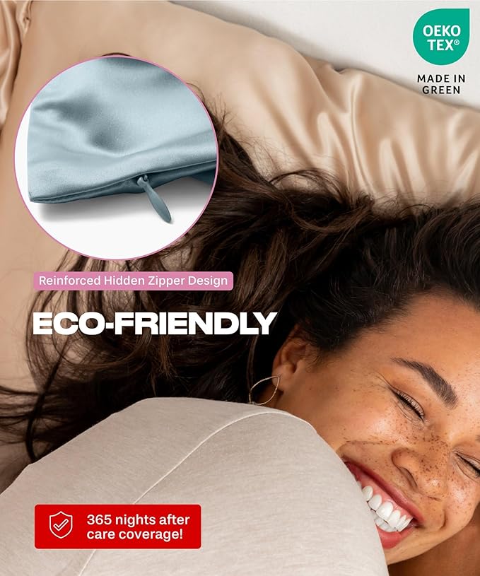 Colorado Home Co Mulberry Silk Pillowcase for Hair and Skin - Queen Size, Mineral Blue, 1 Pack