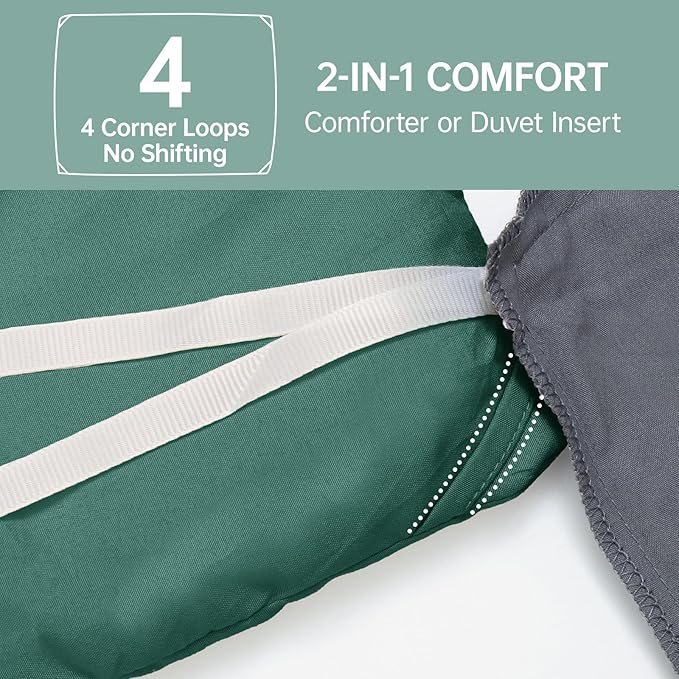 MUXHOMO King Size Comforter Set, All Season Ultra Soft Down Alternative Bedding - 3 Piece Lightweight Bed Set Includes 1 Comforter (104"x90") and 2 Pillow Shams (20"x36"), Emerald Green