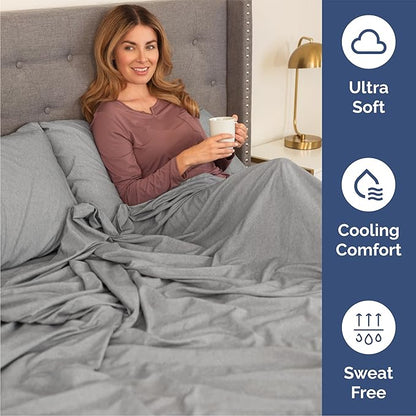 Queen 6 Piece Sheet Set - Comfy Breathable & Cooling - Soft Hotel Luxury Bedding Set with 8-16 Inch Deep Pockets - 1 Flat & 1 Fitted Sheet & 4 Pillowcases - Wrinkle Free & Easy Care - Heathered Grey