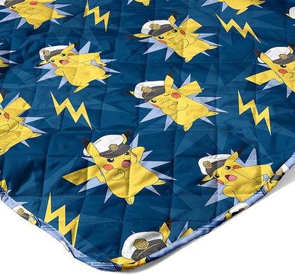 Northwest Pokémon Electric Captain Quilted Throw Blanket, Pikachu Adventure Artwork, Soft and Comfy for Bedding for Bed Couch, 60 x 80 inches