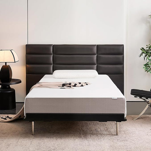Amazon Basics Breathable Memory Foam Mattress, Medium Firm, 10 Inch, Twin, White/Grey