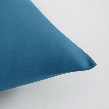 FLXXIE Pillow Cases Queen, Soft Microfiber Pillow Covers with Envelope Closure, Wrinkle Resistant Pillowcases, 2 Piece Set, 20x30, Teal