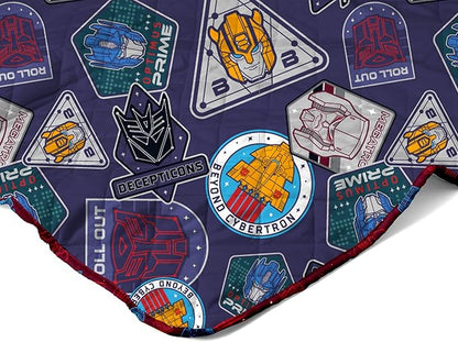 Northwest Transformers Autobots vs. Decepticons Quilted Throw Blanket, Comfy Throw, Adults Boys Girls, Soft Lightweight Bedding for Bed, or Couch, 60 x 80 Inches