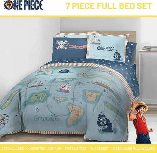 Jay Franco Kids Comforter Set Includes Sheets and Pillow Covers - Soft and Cozy Bed Set for Stylish Room Decor, Official Licensed Bedding, Multi - One Piece, 7 Piece Full