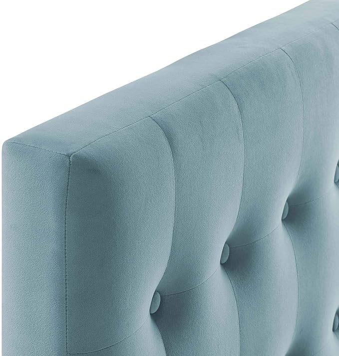 Modway Emily Twin Biscuit Tufted Performance Velvet Headboard, Light Blue