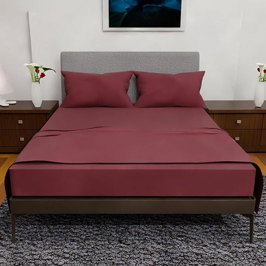 Royal Bliss King Size Sheets Set - 4 Piece Bedding - Wrinkle Free - Double Brushed, Deep Pocket, Cooling Sheets (Burgundy)