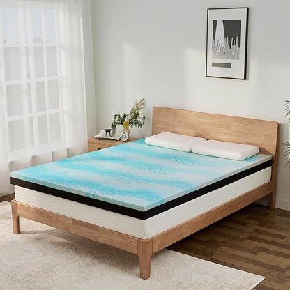 Extra Firm Mattress Topper Full Size 3 Inch, Pain Relieving Foam Bed Topper for Extra Support, Gel Memory Foam&High-Density Foam Mattress Pad, CertiPUR-US Certified
