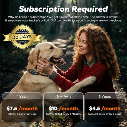 DBDD AI GPS Tracker for Dogs (30lbs+) - Real-Time Location & AI Health Assistant, Electronic Fence Collar for Escape Artists, Waterproof Dog GPS Tracker for Medium Large Dogs, iOS Android