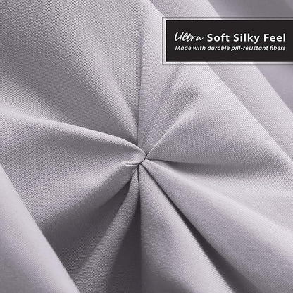Nestl Grey Lavender Bed Skirt Cal King Size, Pinch Pleat Cal King Bed Skirt, 14" Inch Drop Cal King Bedskirt, Hotel Quality Grey Lavender Bed Skirts, Microfiber Grey Lavender Cal King Size Bed Skirt