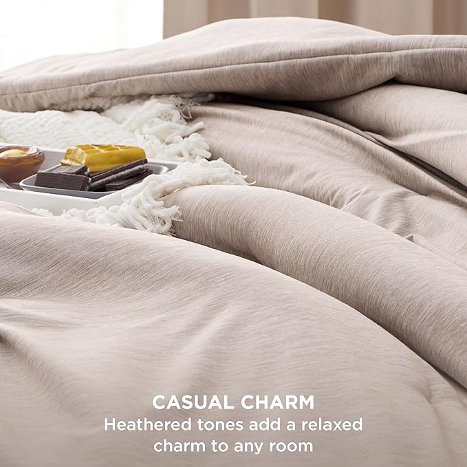 Bedsure Oversized Queen Comforter Set - Warm Taupe Soft Bedding for All Seasons, Cationic Dyed Bed Set, 3 Pieces, 1 Oversized Queen Size Comforter (98"x 98") and 2 Pillow Shams (20"x 26"+2")