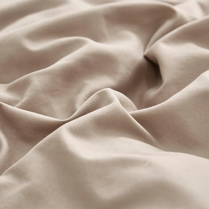 CLOTHKNOW Khaki California King Comforter Set Taupe Bedding Comforter Sets All Season Light Brown Comforter Soft Tan Comforter with 2 x Pillow Cases