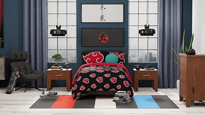 Naruto Akatsuki Anime Bedding Super Soft Microfiber Queen Sheet Set, (Official Licensed Naruto Product) by Franco