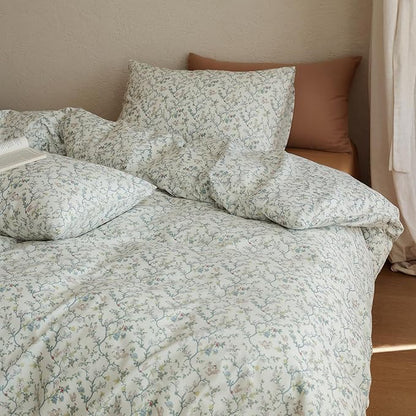 Floral Comforter Sets Queen Size Bed Down Alternative Boho Bedding Set 100 Cotton All Season Puffy Girl Bedding Comforter Sets Coquette Lightweight Fluffy Cozy Bed Comforter with 2 Pillowcases