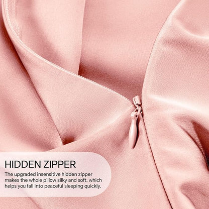 INFIIXSO Mulberry Silk Pillow Case King Size, Silk Pillowcase with Hidden Zipper 20"x36", Extraordinary Smooth and Soft Pillow Cases for Hair and Skin(Rose Pink, 1 Pack)