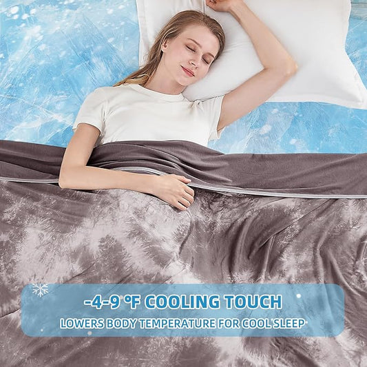 inhand Cooling Throw Blanket (50"x60"), Cooling Blankets for Hot Sleepers, Absorbs Heat to Keep Adults Cool for Summer Nights Sweats, Thin Cold Lightweight Blanket for Couch Bed, All Season Use