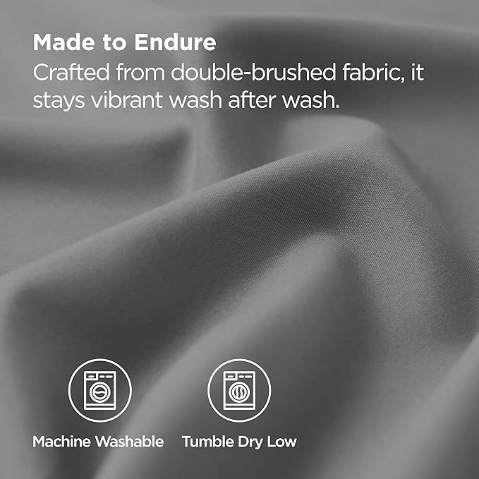 Bedsure Silver Grey Pillowcase Set - Standard Size (20x26 inches) Bed Pillow Cover - Brushed Microfiber, Wrinkle, Fade & Stain Resistant - Envelop Closure Pillow Case Set of 2
