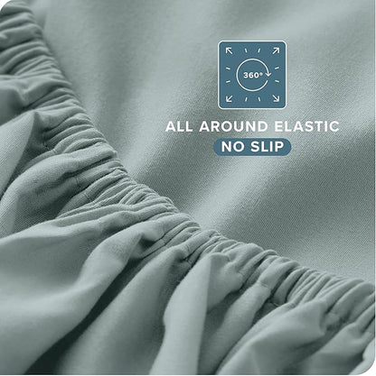 Bare Home Full Sheet Set - 1800 Ultra-Soft Microfiber Full Bed Sheets - Double Brushed - Deep Pockets - Easy Fit - 4 Piece Set - Bedding Sheets & Pillowcases (Full, Sea Spray)