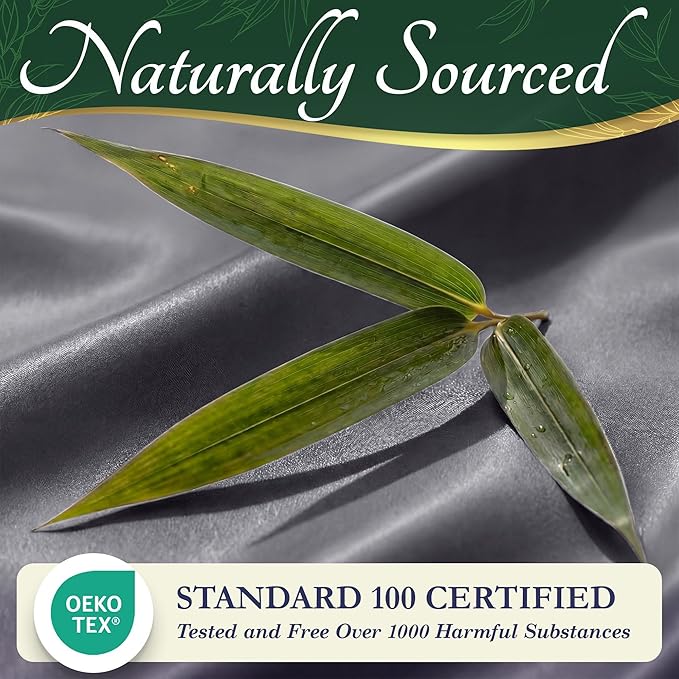 DECOLURE 100% Viscose Derived from Bamboo Sheets Full Size - Luxury 6 Pc Naturally Cooling Sheets, Ultra Soft Bed Set - Deep 17" Pockets, Durable Double Stitching, Oeko Tex Standard (Grey)