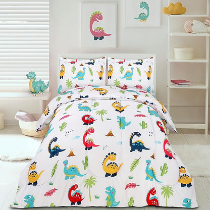 Utopia Bedding Dinosaur Kids Comforter Set with 2 Pillow Shams, 3 Piece Soft Microfiber Twin Bed Comforter with Pillow Shams, Printed Kids Bedding for Boys and Girls, Lightweight, Breathable,Easy Care
