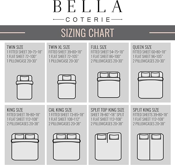 Bella Coterie Luxury Bamboo Viscose Twin XL Size Sheet Set | 100% Organically Grown | Ultra Soft | Cooling for Hot Sleepers | 18" Deep Pocket [Sea Glass]