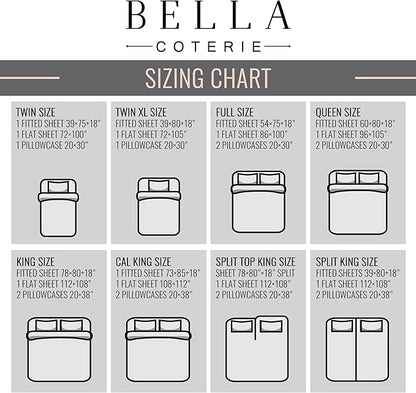 Bella Coterie Luxury Bamboo Viscose Twin Size Sheet Set | 100% Organically Grown | Ultra Soft | Cooling for Hot Sleepers | 18" Deep Pocket [Sea Glass]