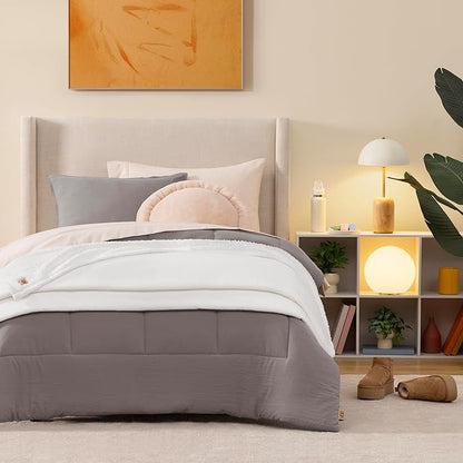 UGG Nita Twin Blanket, Luxury Soft Twin XL Warm Blanket for Bed or Extra Large Throw for Couch, Cozy Dorm Bedding, Bedroom Decor, 66-inch x 90-inch, White Snow
