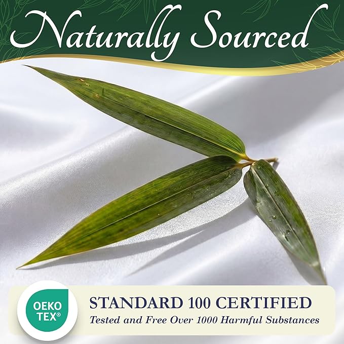 DECOLURE 100% Viscose Derived from Bamboo Sheets Queen Size - Luxury 6 Pc Naturally Cooling Sheets, Ultra Soft Bed Set - Deep 17" Pockets, Durable Double Stitching, Oeko Tex Standard (White)